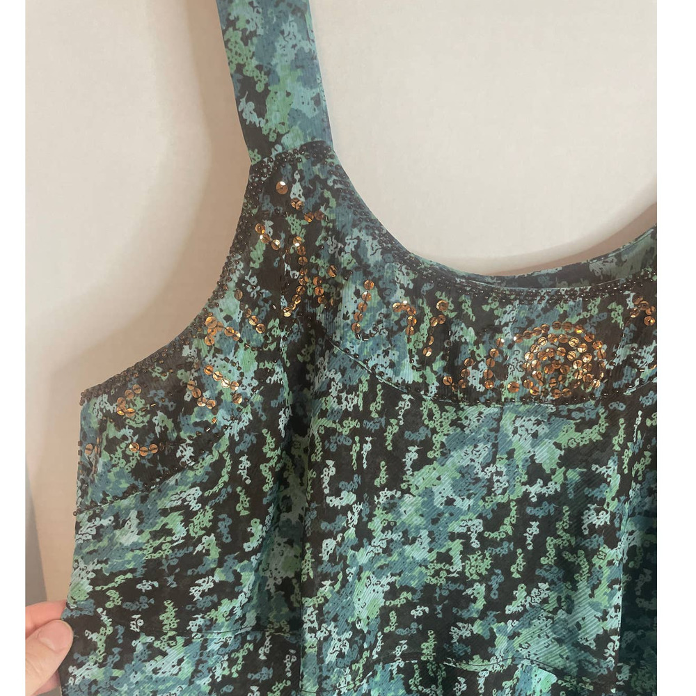 Lane Bryant Sleeveless Thick Strap Ruffle Tiered Colorful Tank Top Womens 16 - Picture 4 of 7
